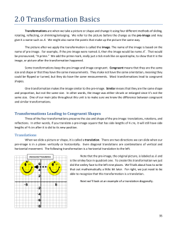 2.0 Transformation Basics