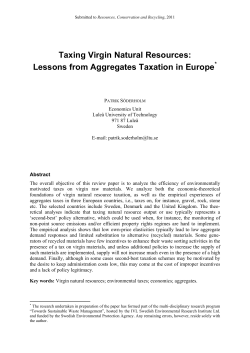 Taxing Virgin Natural Resources: Lessons from Aggregates