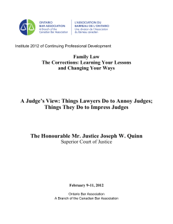 A Judge`s View: Things Lawyers Do to Annoy Judges