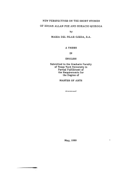 NEW PERSPECTIVES ON THE SHORT STORIES OF EDGAR