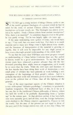 The Re-Discovery of Pre-Confucian China.