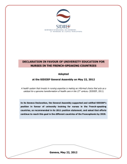 declaration in favour of unisersity education for nurses in