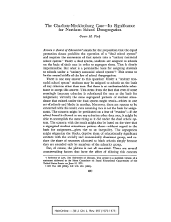The Charlotte-Mecklenburg Case