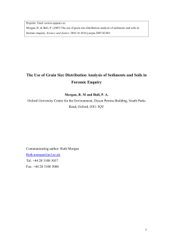 The use of particle size analysis of sediments and soils in forensic