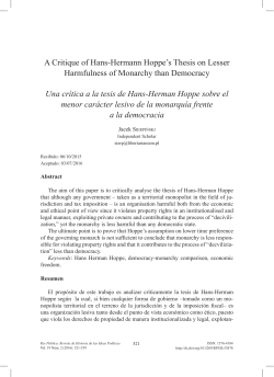 A Critique of Hans-Hermann Hoppe`s Thesis on Lesser Harmfulness