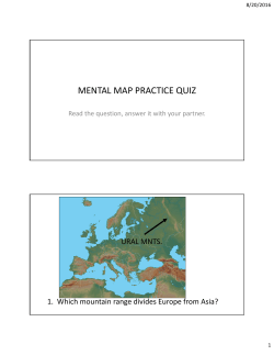 MENTAL MAP PRACTICE QUIZ