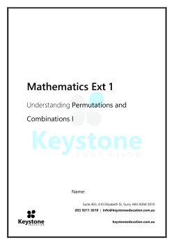 Understanding Permutations and Combinations I