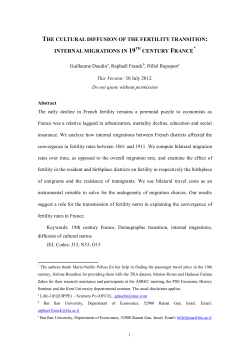 THE CULTURAL DIFFUSION OF THE FERTILITY TRANSITION