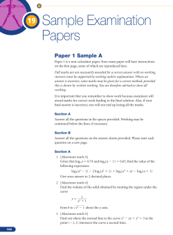 19 Sample Examination Papers