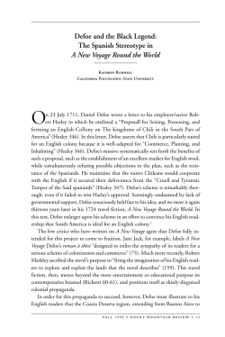 Defoe and the Black Legend: The Spanish Stereotype in A New