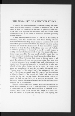 the morality of situation ethics