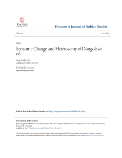 Semantic Change and Heterosemy of Dongolawi ed