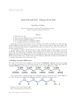 Arithmetic Sequences
