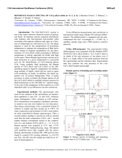 REFERENCE RAMAN SPECTRA OF CaCl2.nH2O solids (n= 0, 2, 4