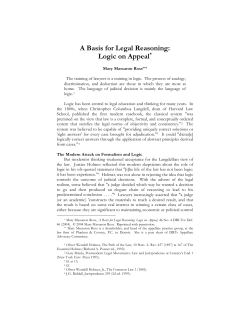 A Basis for Legal Reasoning: Logic on Appeal
