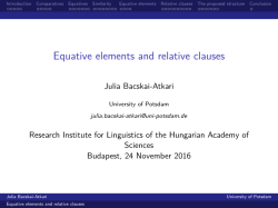 Equative elements and relative clauses