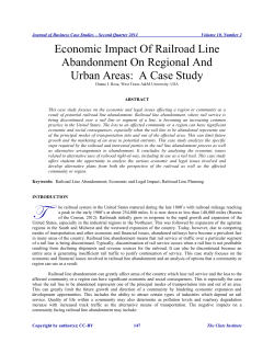 Economic Impact Of Railroad Line