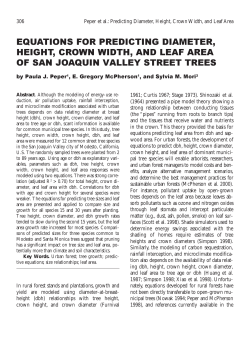 EQUATIONS FOR PREDICTING DIAMETER, HEIGHT, CROWN