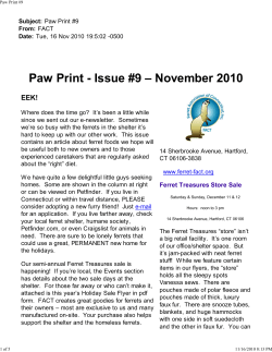 Paw Print #9 - Ferret Association of Connecticut