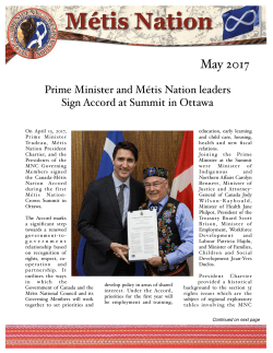 May 2017 Newsletter - Metis National Council