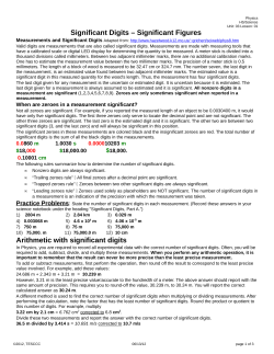 Significant Digits - Significant Figures