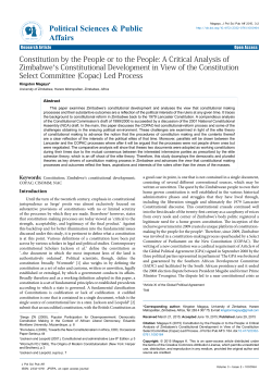 Constitution by the People or to the People: A Critical Analysis of
