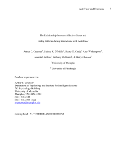 AutoTutor and Emotions The Relationship between Affective States
