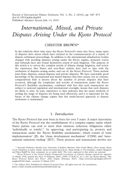 International, Mixed, and Private Disputes Arising Under the Kyoto