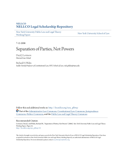 Separation of Parties, Not Powers