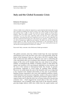 Italy and the Global Economic Crisis