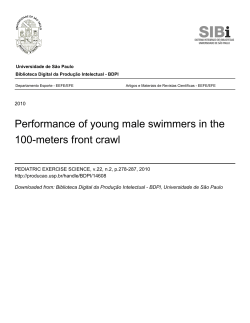 Performance of young male swimmers in the 100