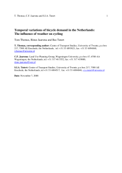 Temporal variations of bicycle demand in the Netherlands: The