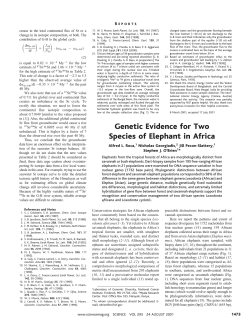 Genetic Evidence for Two Species of Elephant in Africa