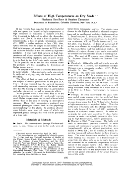 Effects of High Temperatures on Dry Seeds 1, 2