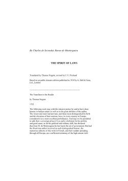 Montesquieu: The Spirit of Law