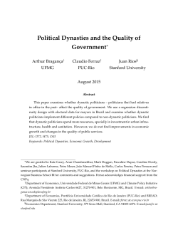 Political Dynasties and the Quality of Government