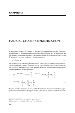RADICAL CHAIN POLYMERIZATION