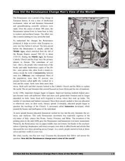 How Did the Renaissance Change Man`s View of the World?