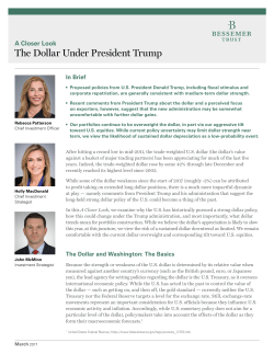The Dollar Under President Trump
