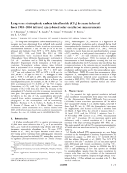 Long-term stratospheric carbon tetrafluoride (CF4) increase inferred