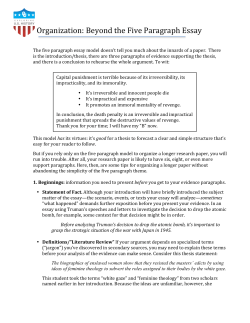 Organization: Beyond the Five Paragraph Essay
