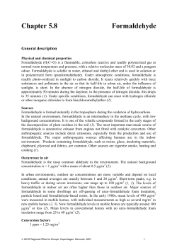 Chapter 5.8 Formaldehyde - WHO/Europe