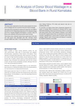 An Analysis of Donor Blood Wastage in a Blood Bank in