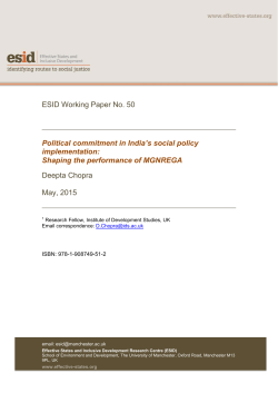 Political commitment in India`s social policy implementation