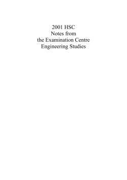 2001 HSC Notes from the Examination Centre Engineering Studies