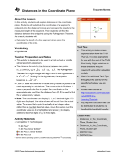 Distances in the Coordinate Plane - TI Education