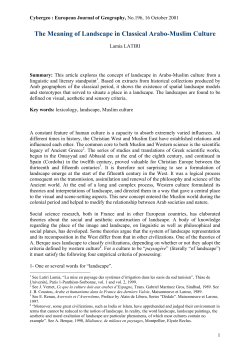 The Meaning of Landscape in Classical Arabo-Muslim