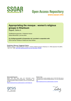 Appropriating the mosque : women`s religious groups in