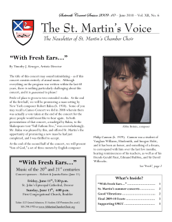 The St. Martin`s Voice - St. Martin`s Chamber Choir