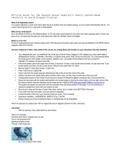 Official Rules for the Seventh Annual Ekphrastic Poetry Contest